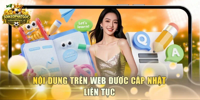Nội dung trên web được cập nhật liên tục